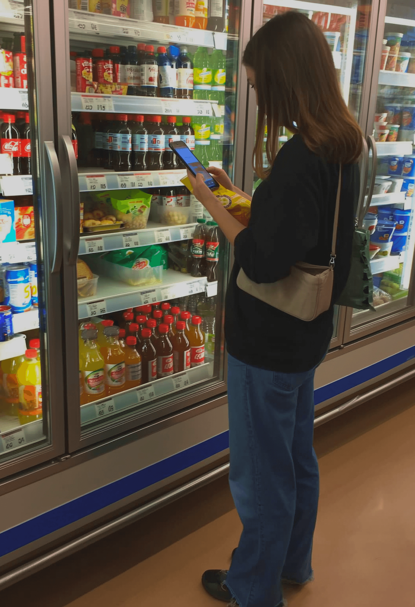 Scanning products in a supermarket